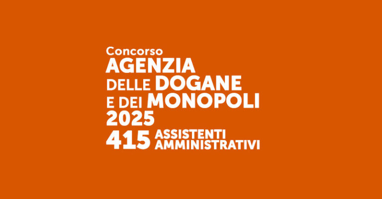 Concorso Agenzia Dogane 2025